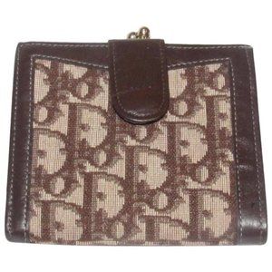 Christian Dior Brown Trotter Print Vintage Wallet and Coin Purse